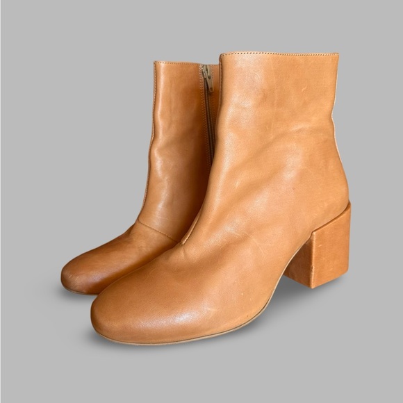 Free People Leather Nicola Ankle Boots Camel Tan Brown Sz 39 - Picture 2 of 9